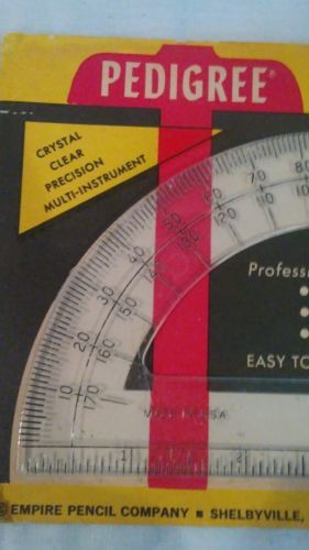 Vintage Pedigree Professional Quality Protractor 6" Ruler Drafting Math Tool New