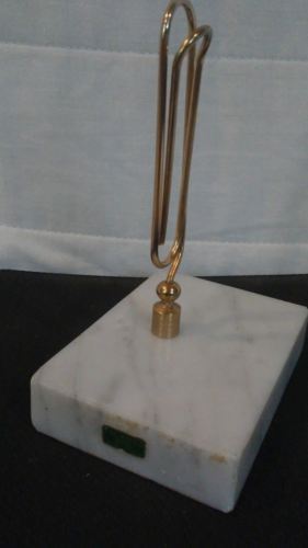 Vintage "Big Paperclip" Marble Brass Desk organizer / Paperweight - Italy