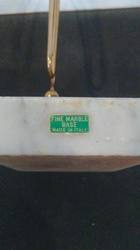 Vintage Geniuine Marble & Brass Desk organizer / Paper weight - from Italy