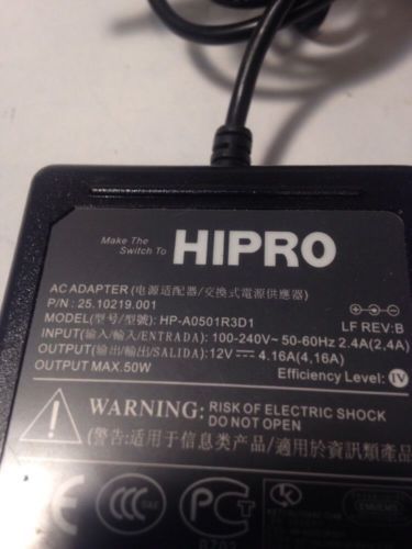 AC DC Adapter Charger for HIPRO HP-A0501R3D1 25.10219-001 +Power Cord