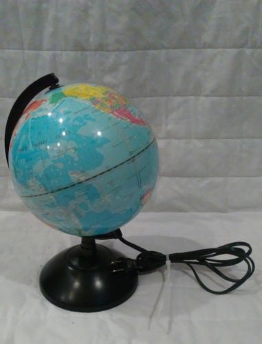 Vintage  Fucashun World Globe Illuminated Lamp Night Light 10" globe Map nautical