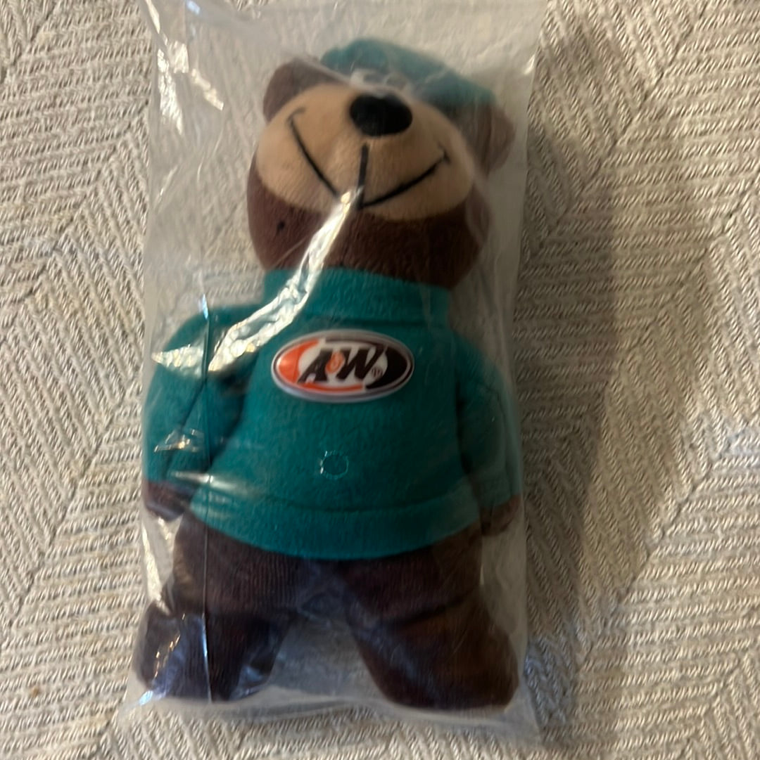 1996 Vintage A&W ROOT BEER BEAR RESTAURANT PLUSH 6.5" TALL