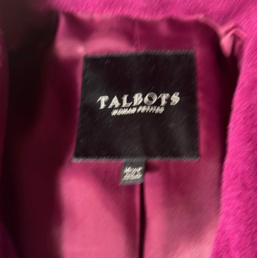 Talbots Size 16 WP Women's Wool Magenta Coat