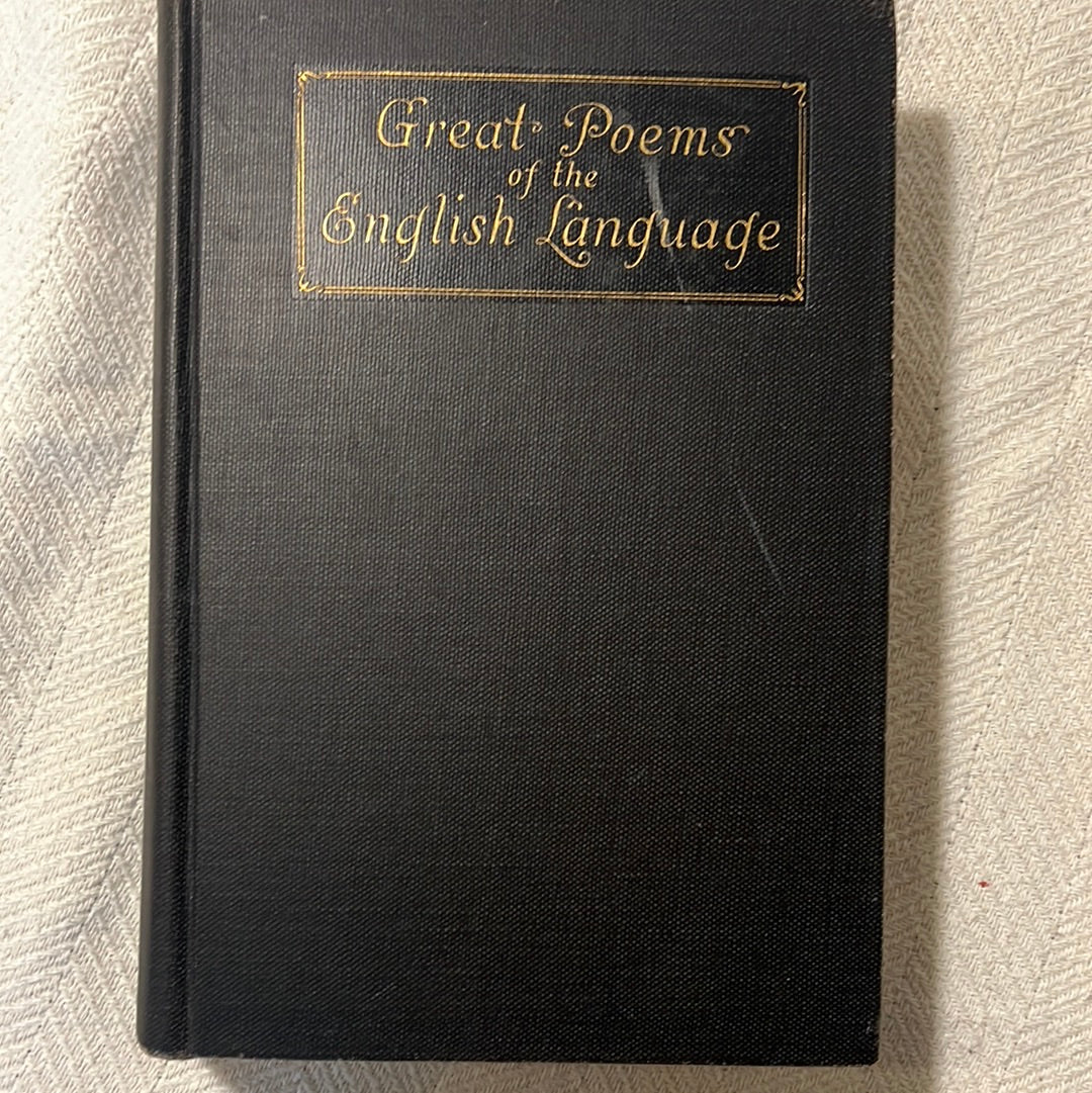 1927 Great Poems Of The English Language Vintage Book William Briggs Anthology