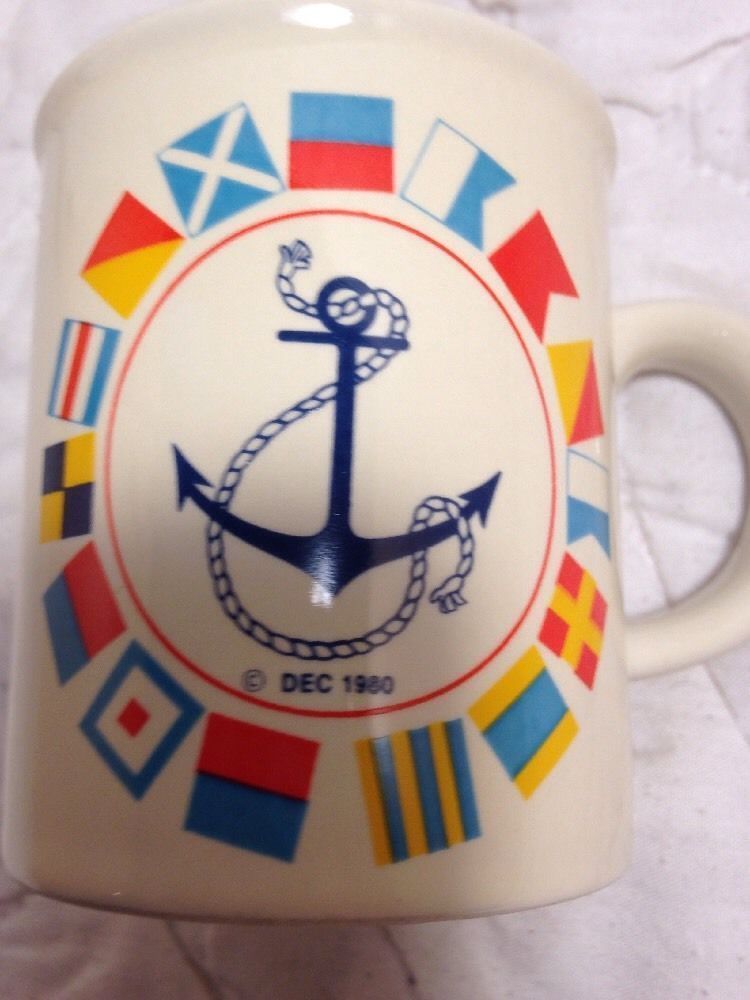 Vintage Nautical Navy Flag Mug Dec. 1980