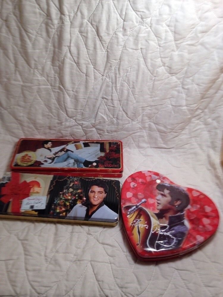 3 Elvis Presley Russel Stover Candy Tins