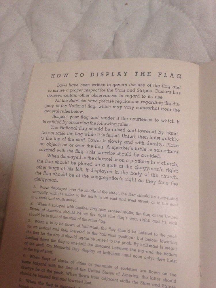 Vintage  MidCentury "Our Flag" Information Pamphlet from 1960's