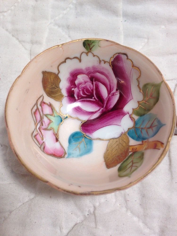 Vintage  1940's Hand Painted China Trimont Japan Delicate Rose Porcelain Cup