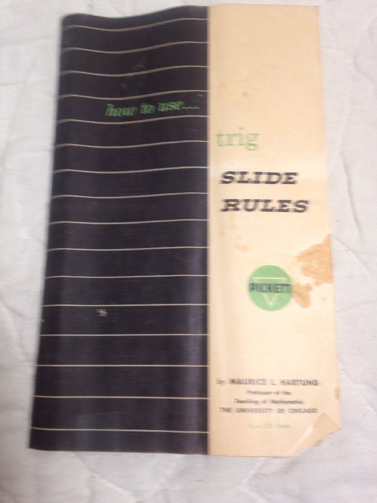 Vintage MidCentury Pickett N1010-ES Trig Duplex Slide Rule, Case, Manual