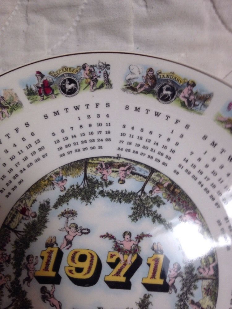 Vintage Wedgwood Of Etruria & Barlaston Calendar Plate 1971