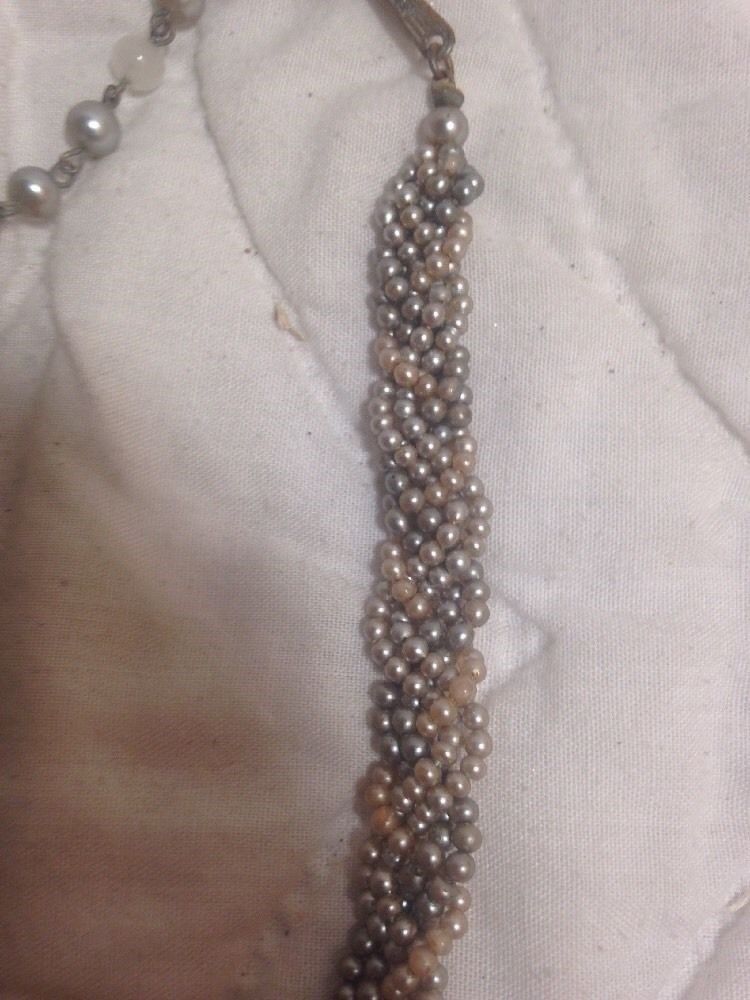 Vintage  Costume Jewelry Faux Woven Pearls Choker