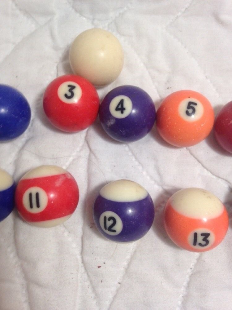 Vintage Small Billiard Balls *missing 6 & 8*