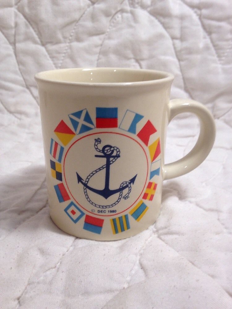 Vintage Nautical Navy Flag Mug Dec. 1980