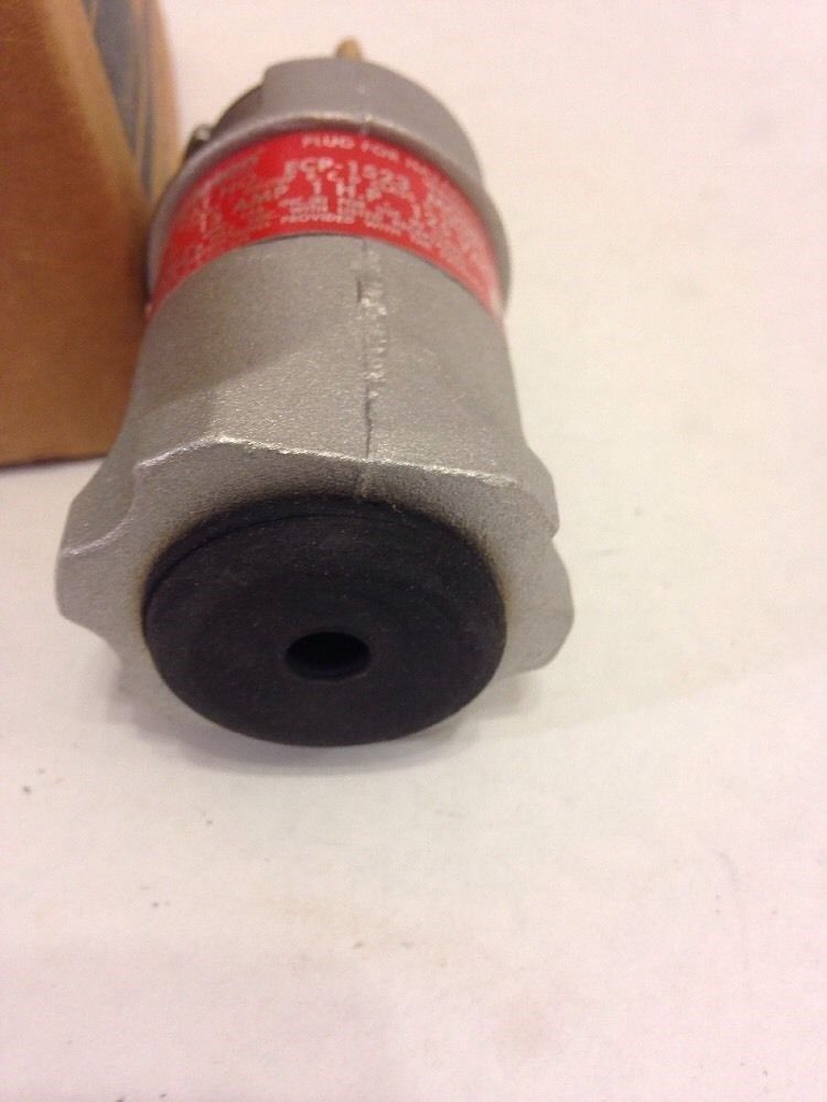 Appleton ECP-1523 Straight Blade Plug, 15A, 125V, Black/White