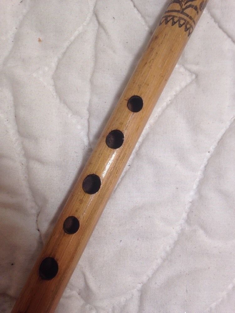 Vintage  Handmade Wooden Flute, 13"